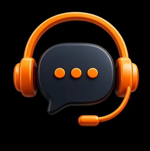 Support headset and chat icon illustration